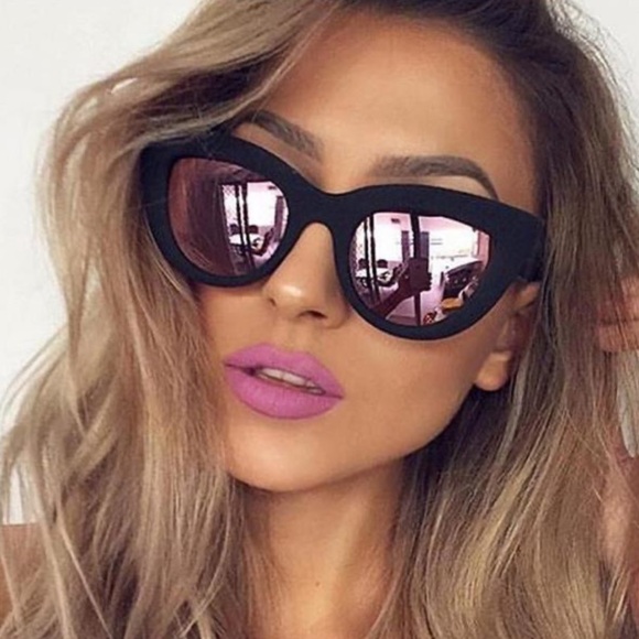 Accessories - Rose Gold & Black Cat Eye Boutique Sunglasses NEW